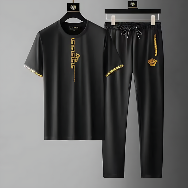 Men's Olympia tracksuit set in sporty style with comfortable fabric, ideal for athletic wear & casual outfits.