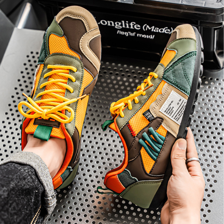 Urban utility sneakers for men, offering athletic comfort & rugged fashion for explorers.
