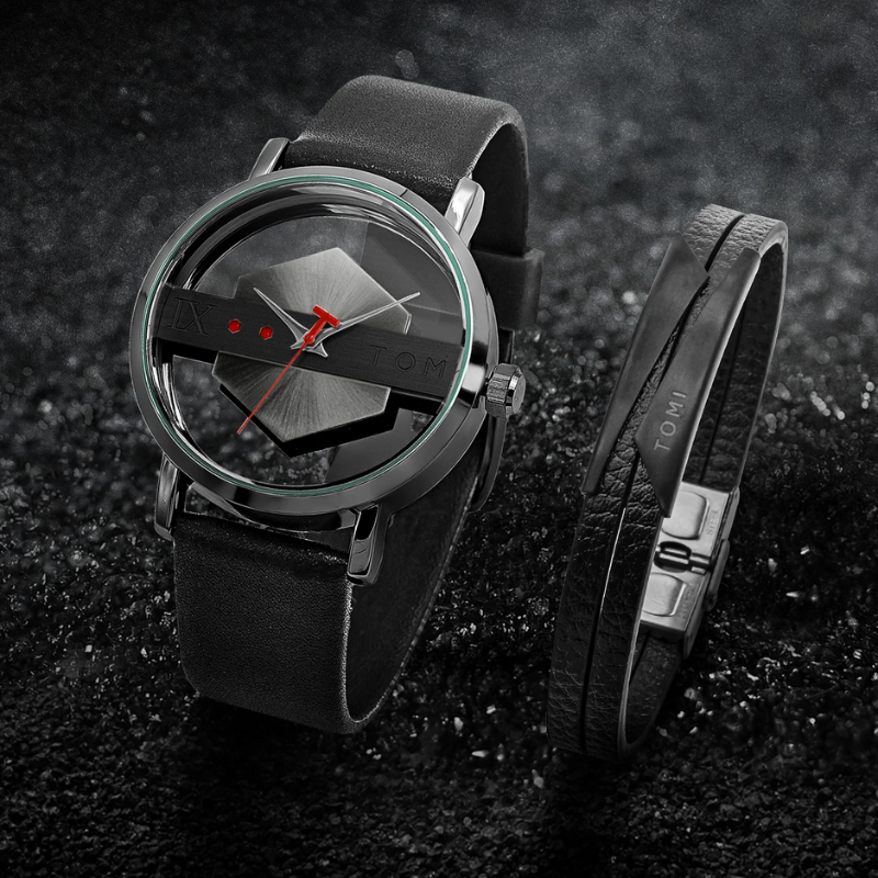 The unique orbit design of the Hex-Core men's watch, a truly modern and eye-catching timepiece.