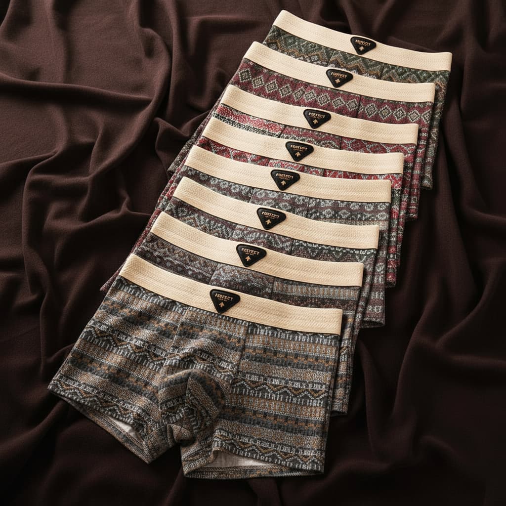 Soft elastic waistband detail of men's organic cotton briefs, secure & comfortable support.