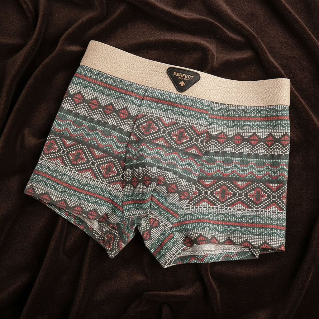 Multipack of men's organic cotton briefs, various Nordic Fair Isle patterns, value & style.