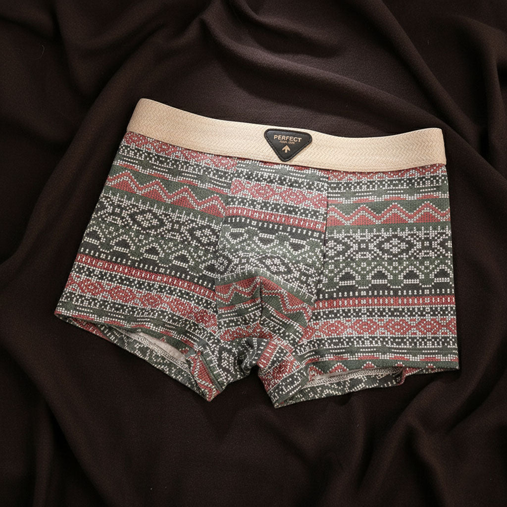 Men's antibacterial organic cotton briefs, Fair Isle, ensures freshness & all-day hygiene.