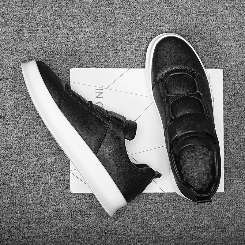 Side view of Men's Orlando classic comfort lace-up sneakers, black, for active casual style.