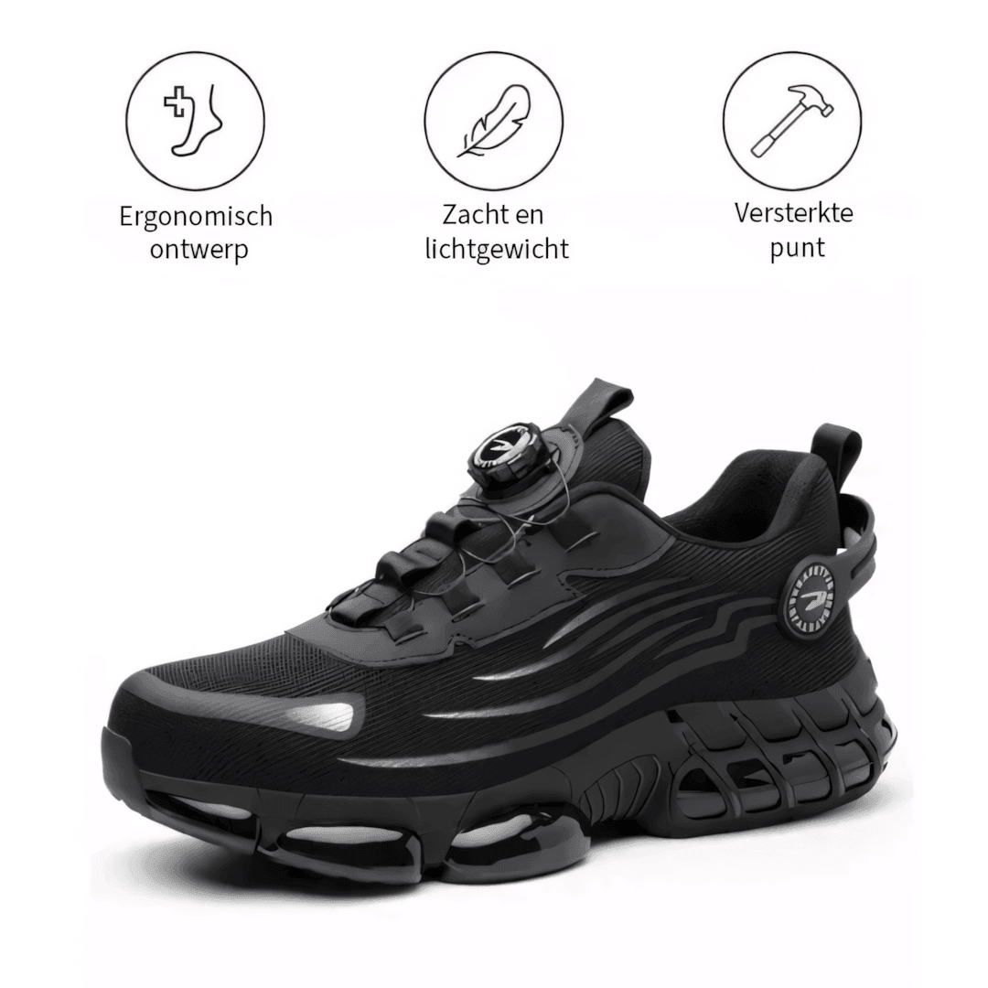 Slip-resistant men's safety work shoes, ergonomic design for all-day comfort.
