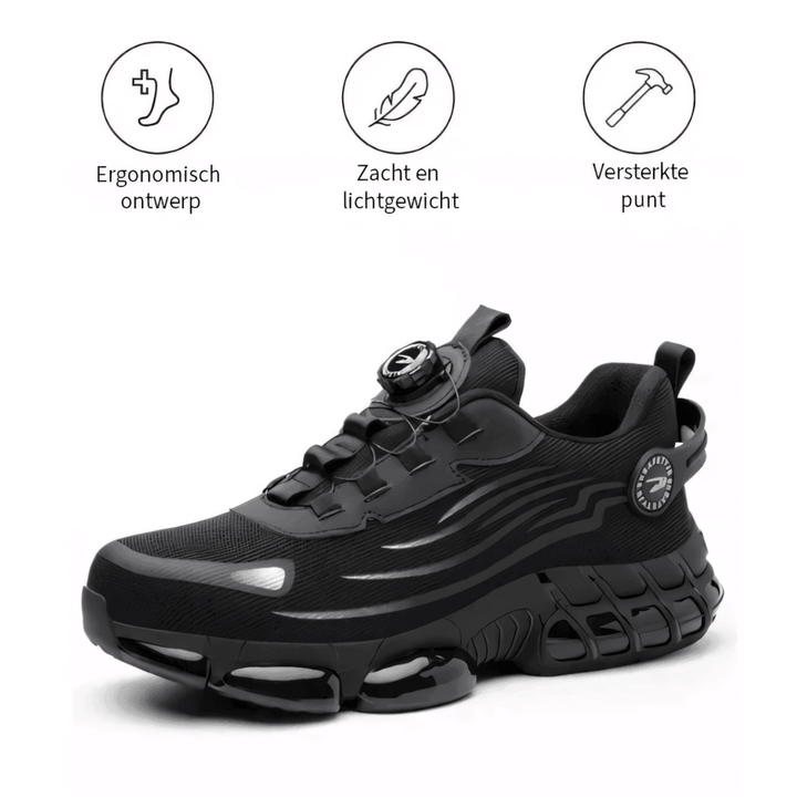 Slip-resistant men's safety work shoes, ergonomic design for all-day comfort.
