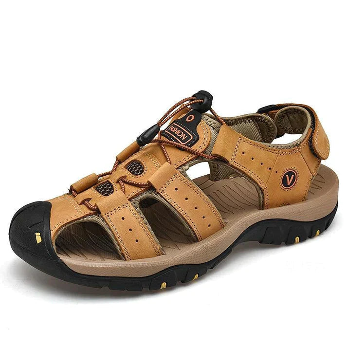 Durable men's orthopaedic sandals with ergonomic arch support, providing comfort & stability.
