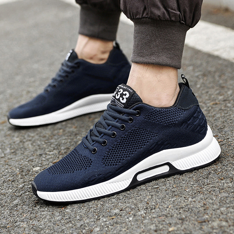 Men's orthopaedic elevator sneakers, stylish & comfortable for height increase.