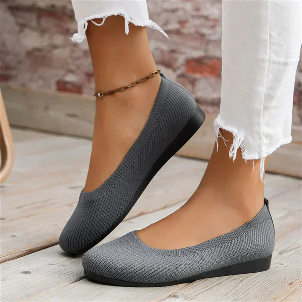 Breathable grey men's orthopaedic slip-on walking shoes featuring a durable non-slip sole for secure steps.