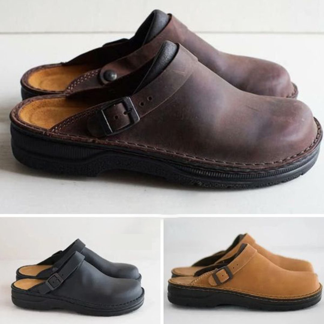 Stylish men's orthopedic clogs, ideal comfort footwear for everyday casual wear or demanding work environments.