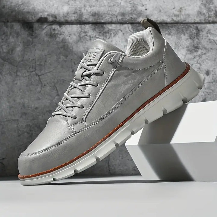 Padded insole of men's orthopedic comfort sneakers. Superior arch support for long-lasting wear.