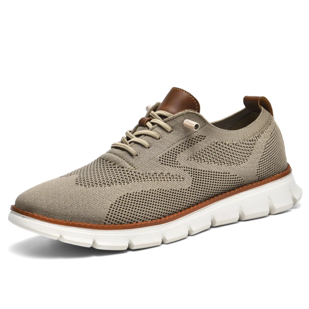 Stylish men's casual orthopedic sneakers, breathable Fly Knit for all-day supportive comfort.