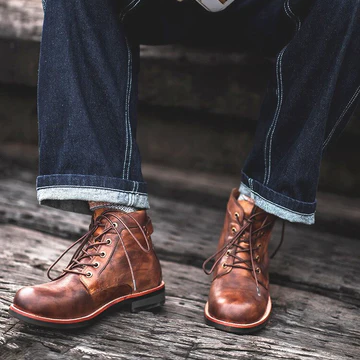 Supreme comfort men's orthopedic leather boots, providing superior support for active feet.
