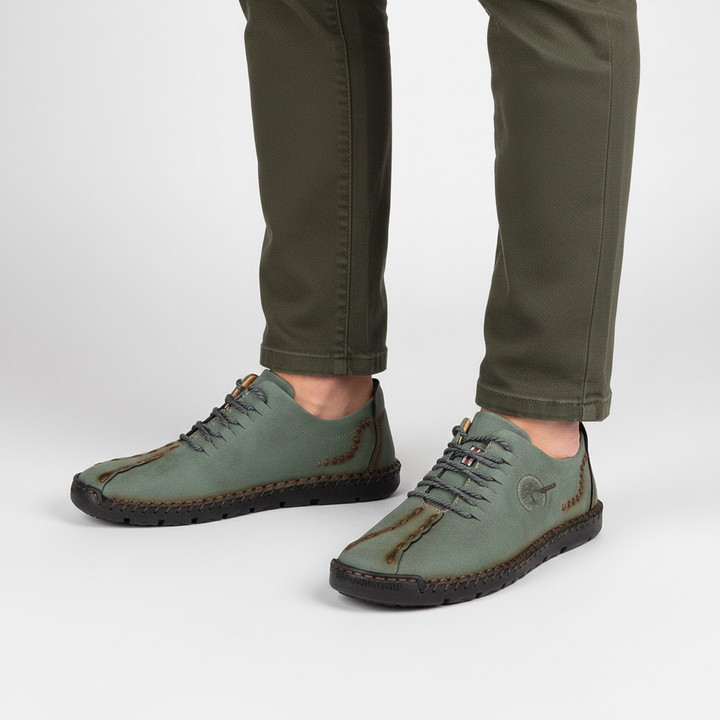 Men's fashion orthopedic sneakers made from premium leather, ideal for comfortable walking.