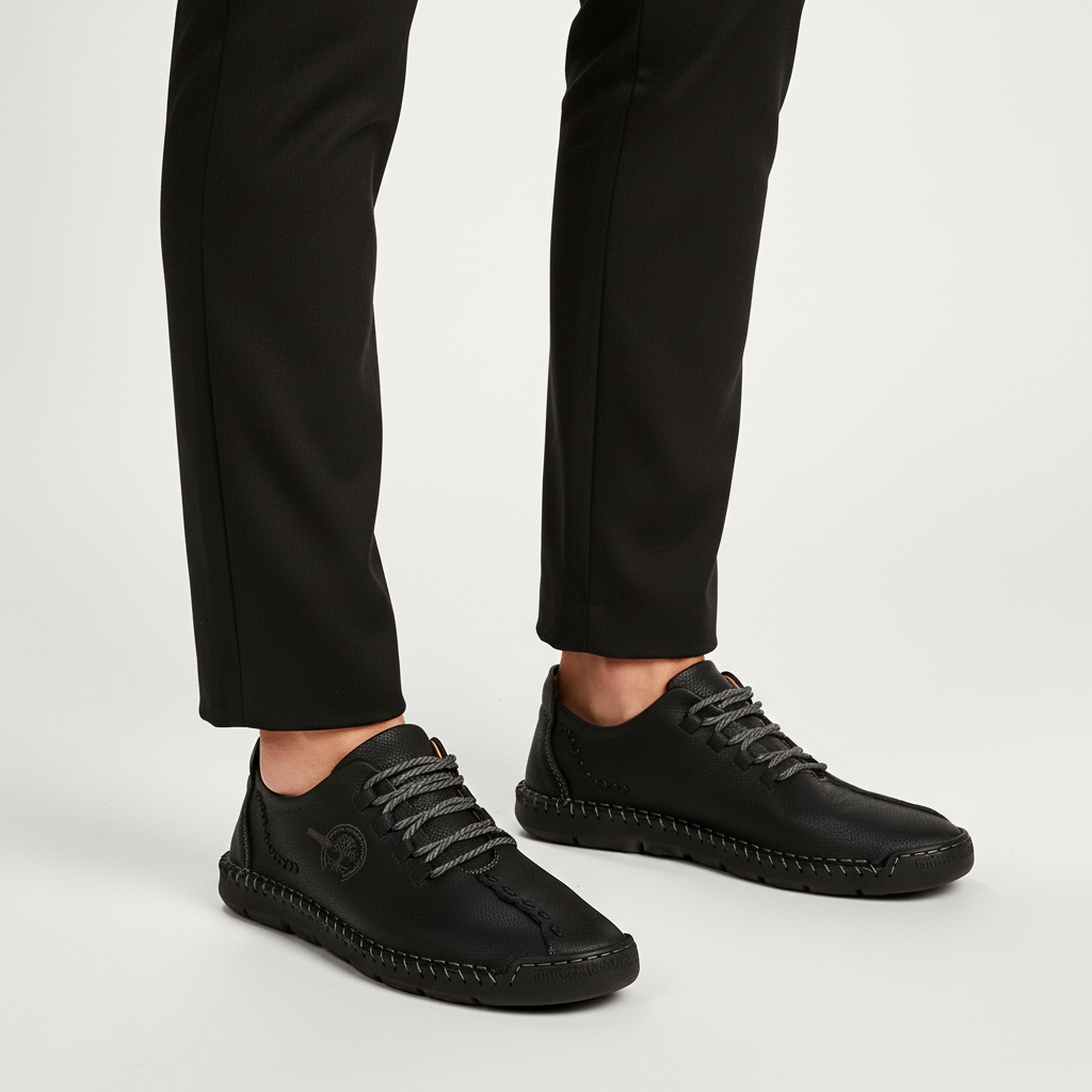 High-quality men's orthopedic leather comfort sneakers, blending style with essential foot health.