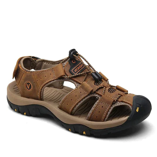 Durable men's outdoor orthopedic sandals with contoured footbed for superior arch support & all-day comfort.