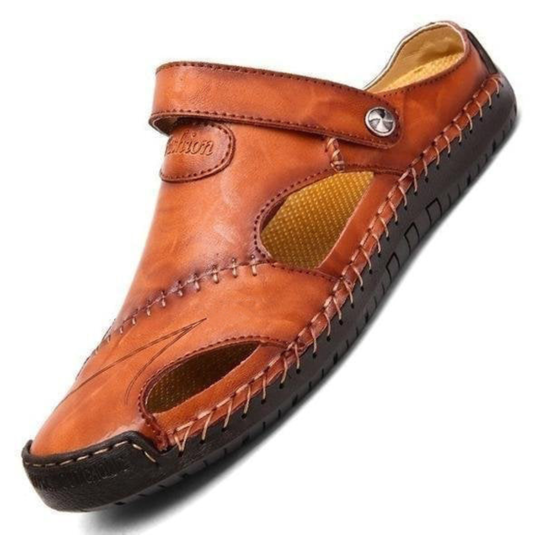 Men's summer sandals providing exceptional arch support & cushioning for long-lasting comfort.