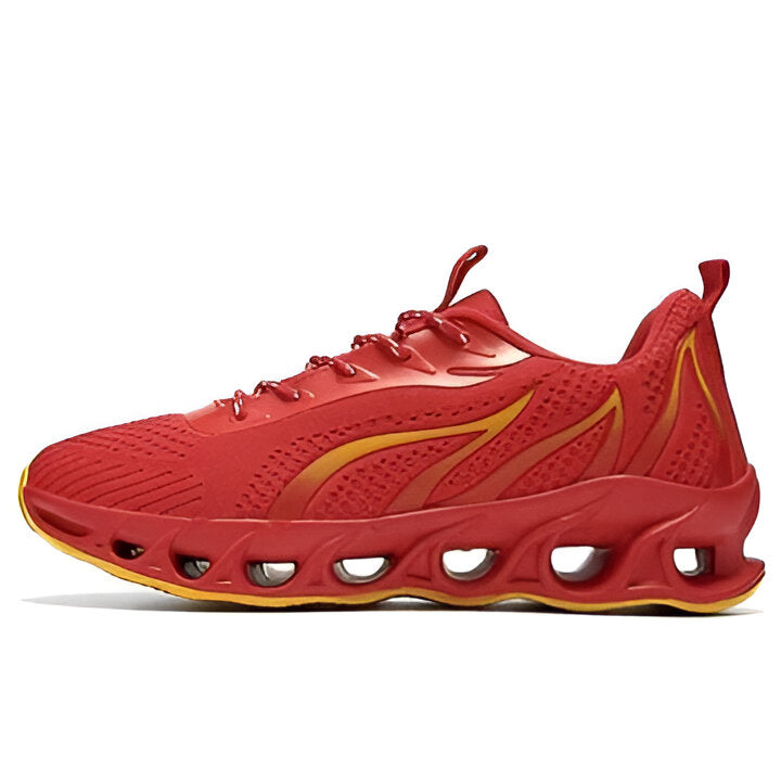 Supportive men's athletic shoes with wide toe box, non-slip sole for running & walking.