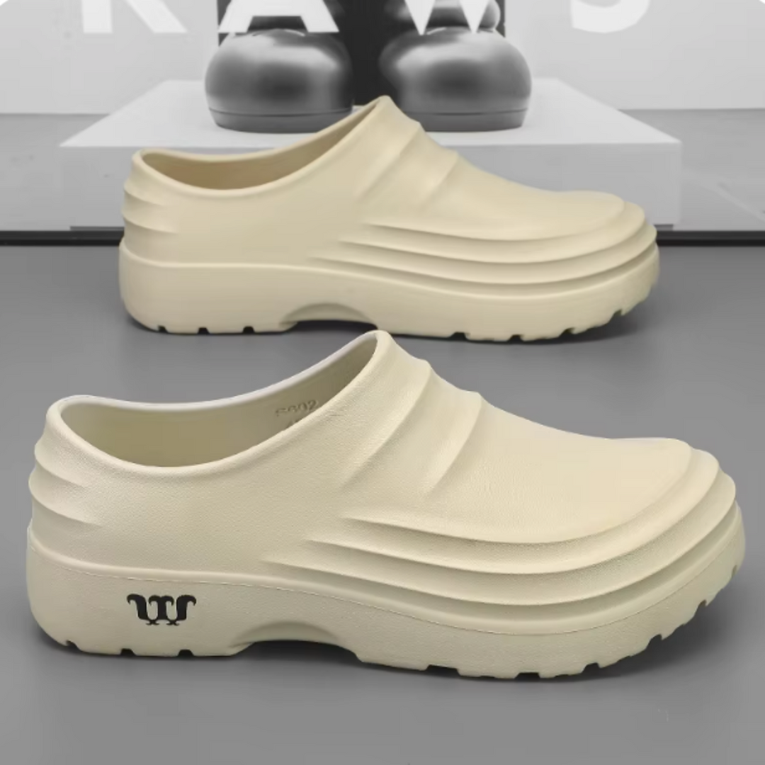 Adjustable men's orthopedic clogs, waterproof for outdoor & indoor use, ultimate foot comfort.