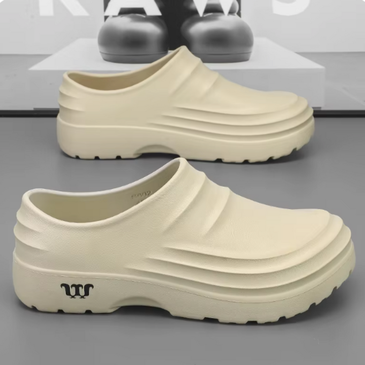 Adjustable men's orthopedic clogs, waterproof for outdoor & indoor use, ultimate foot comfort.