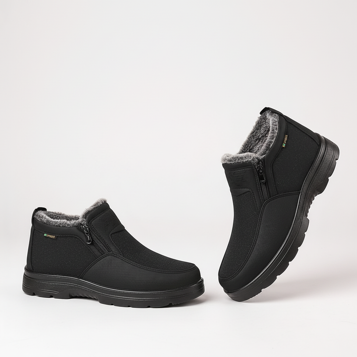 Men's warm winter boots, orthopedic support and non-slip grip ideal for icy conditions