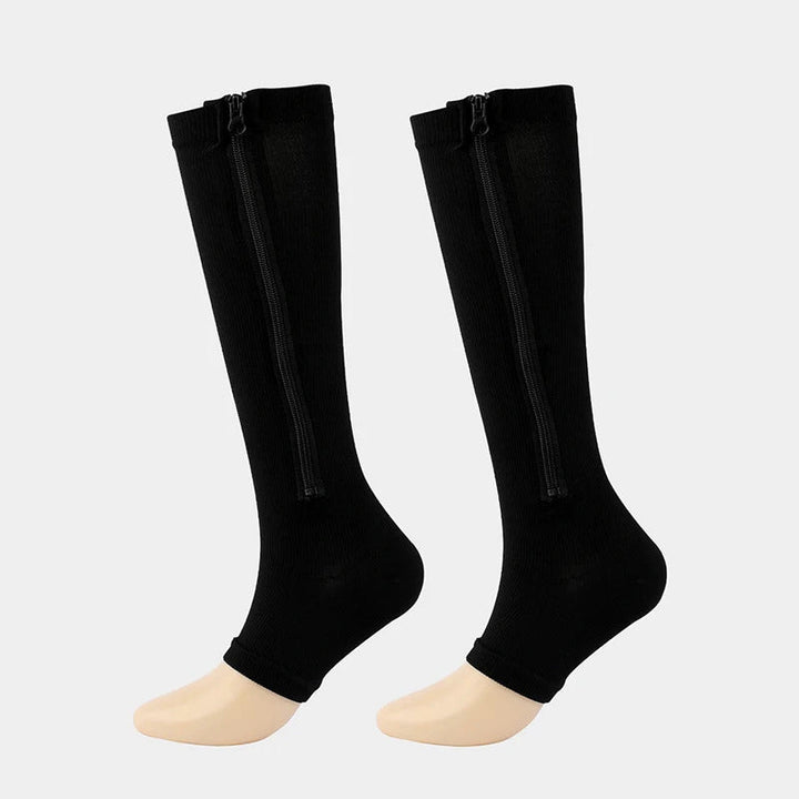 Men's orthopedic zipper compression socks provide easy pain & swelling relief, support circulation & leg comfort.