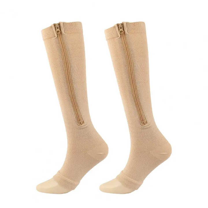 Easy-wear men's zipper compression socks for pain & swelling relief. Great for elderly, daily wear, vascular health.