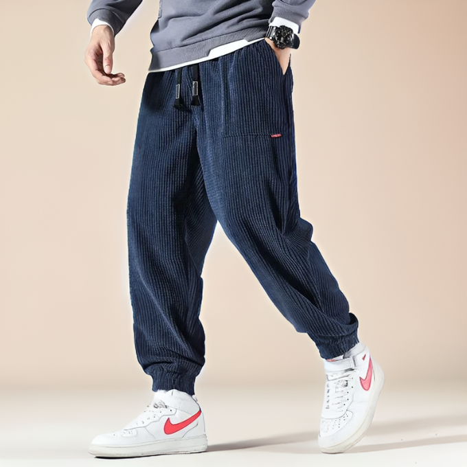 Blue Men's Oslo relaxed fit sweatpants, perfect for casual wear & ultimate comfort.