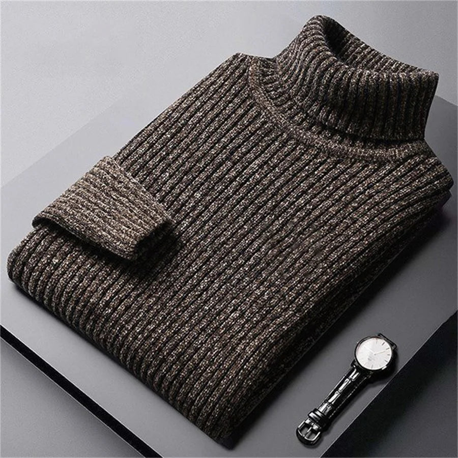 Men's Oslo ribbed roll neck sweater in a cozy, stylish knit. Perfect for autumn & winter comfort.