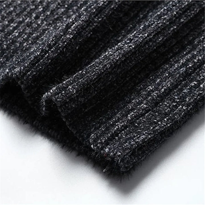 Warm men's ribbed roll neck sweater, perfect for casual autumn & winter outfits. Stylish & comfortable.