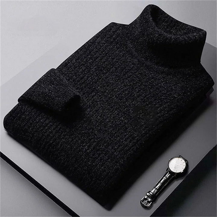 Oslo men's ribbed roll neck sweater, a warm & stylish turtleneck for winter comfort & casual wear.