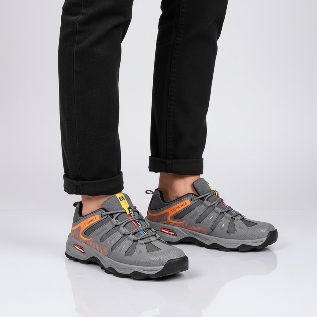 Men's hiking shoes feature a breathable upper for comfort, durable sole for outdoor adventures