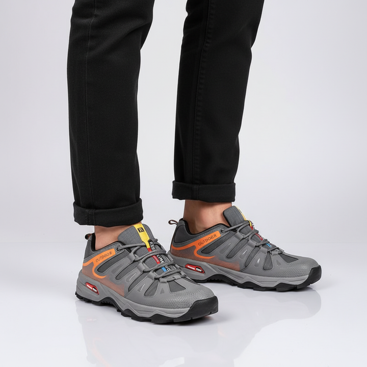 Men's hiking shoes feature a breathable upper for comfort, durable sole for outdoor adventures