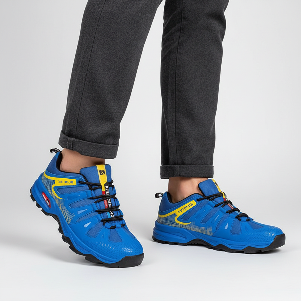 Athletic men's outdoor shoes, breathable design & durable traction for hiking and trail use