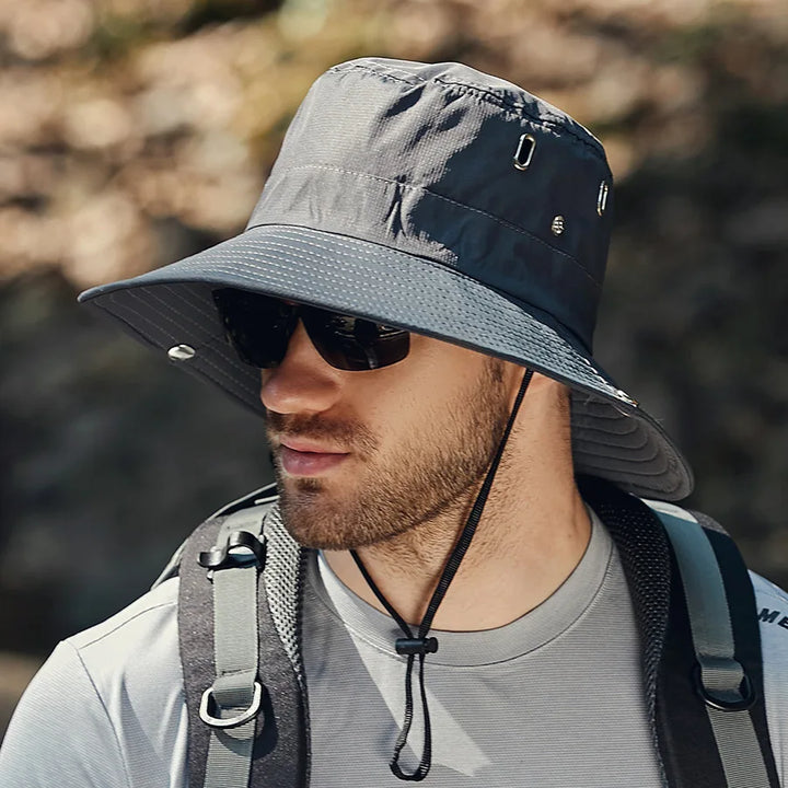 Men's versatile sun protection hat, a polyester fishing bucket hat for any outdoor pursuit.
