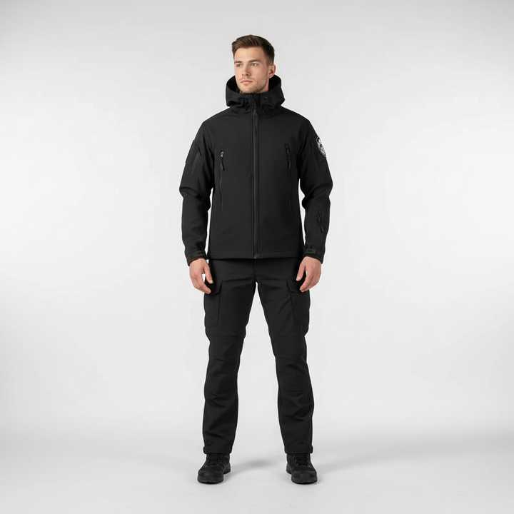Julian men's tactical clothing featuring windproof and waterproof jacket and pants for outdoor use