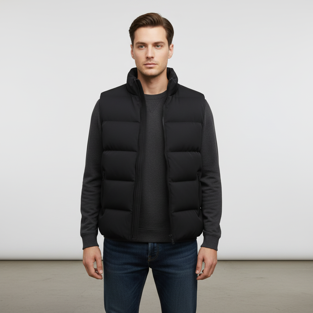 Casual men's outdoor gear vest in a versatile style, perfect for layering in cold weather