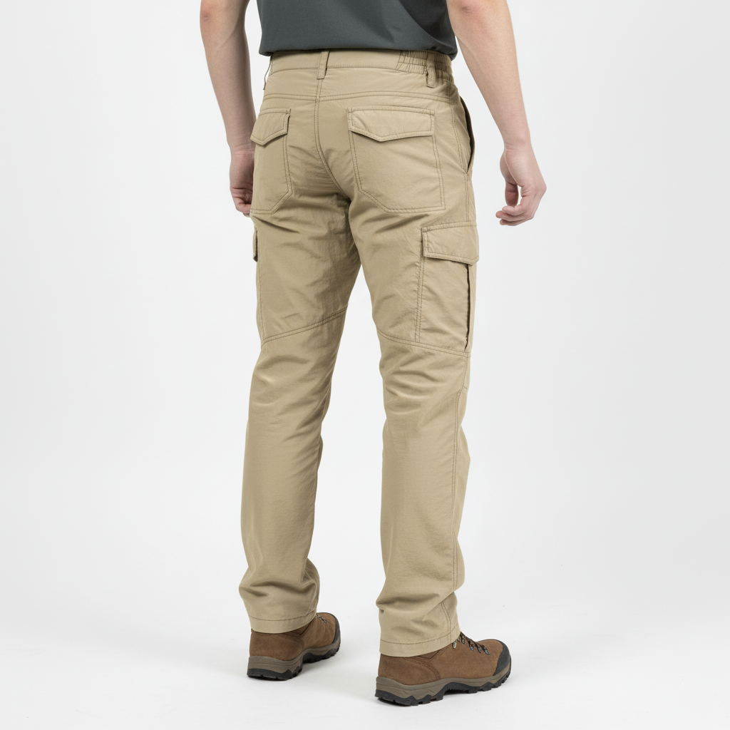 Stylish and functional men's outdoor cargo pants, designed for comfort and weather protection.