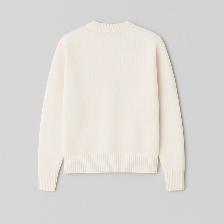 Trendy men's oversized crew neck pullover sweater with a playful heart motif, blending casual comfort and style.
