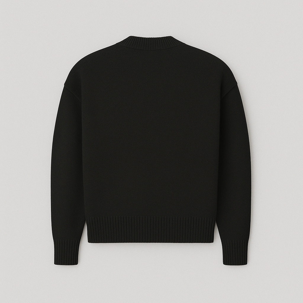 Comfortable men's relaxed fit oversized sweater, crew neck, showcasing a stylish heart design for daily wear.