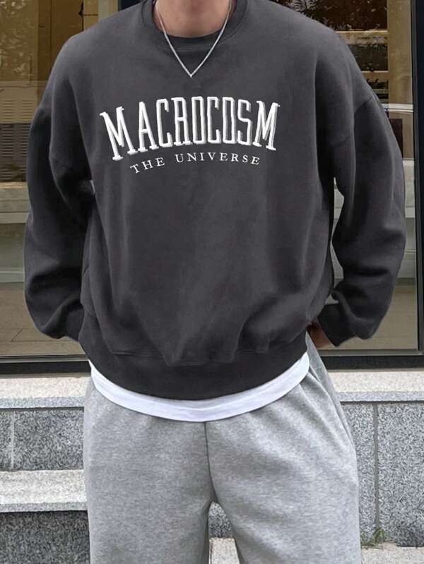 Relaxed fit men's oversized long sleeve sweatshirt, great for cool weather, streetwear, or everyday comfort.