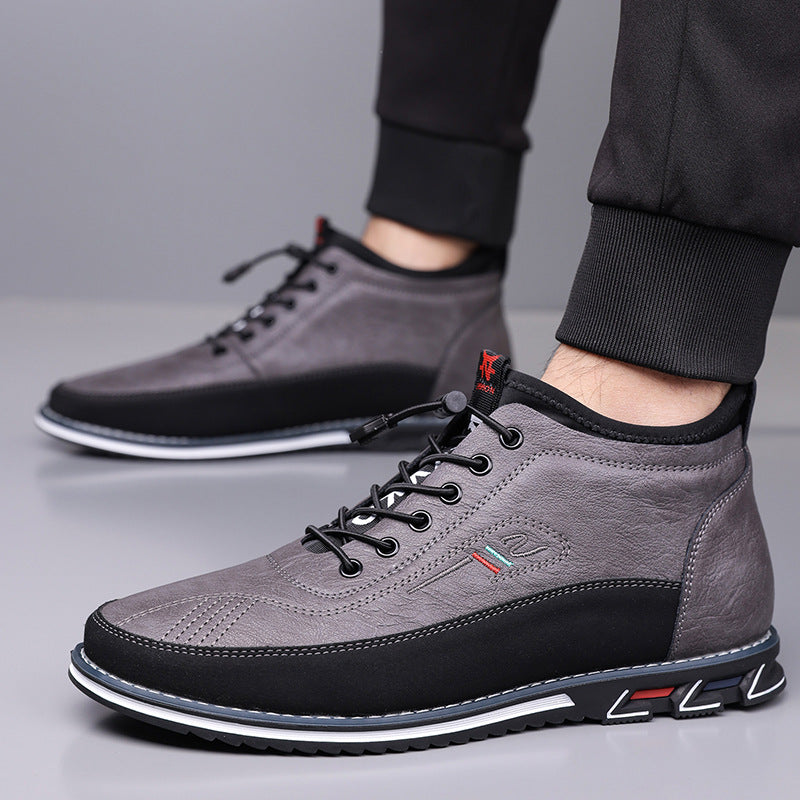 Men's natural movement hi-top sneakers, waterproof & comfortable for active and casual wear.