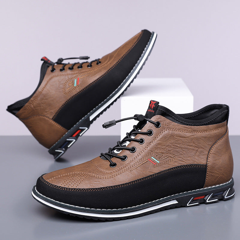 Men's casual Oxford hi-top sneakers with barefoot design for natural movement & all-day comfort.