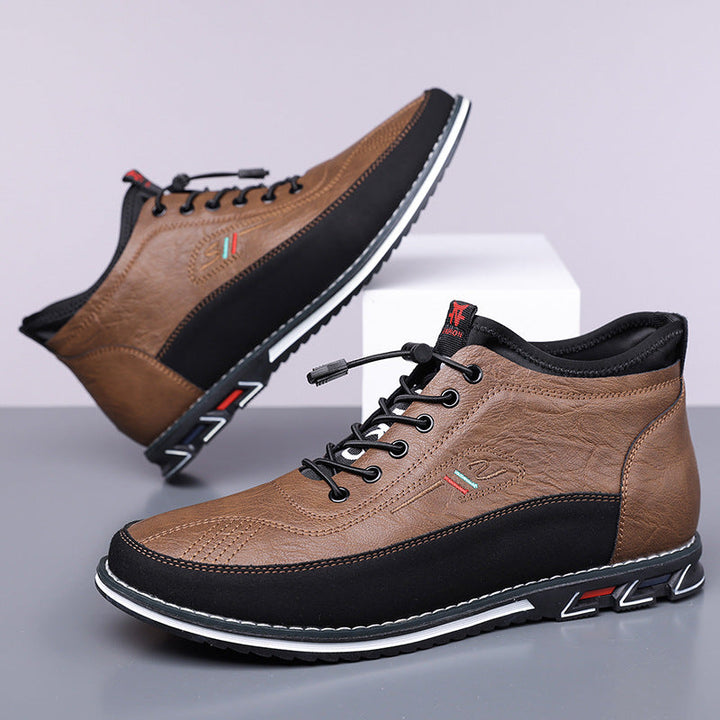 Men's casual Oxford hi-top sneakers with barefoot design for natural movement & all-day comfort.