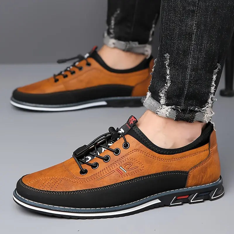 Men's waterproof barefoot Oxford sneakers, providing natural comfort for active lifestyles.