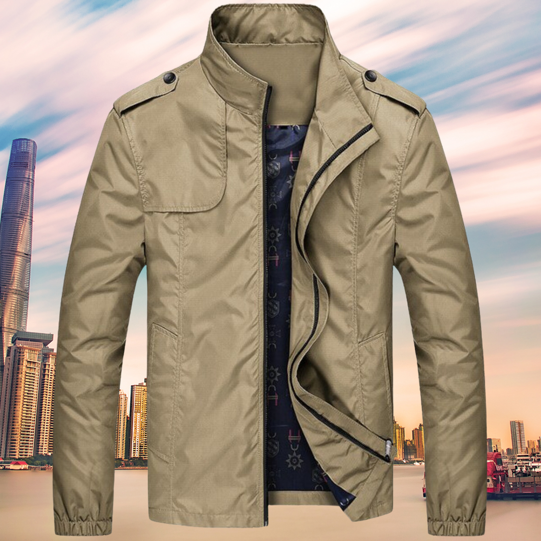 Stylish men's Oxford mid-coat, perfect for smart casual outings. Waterproof & windproof all-weather outerwear.