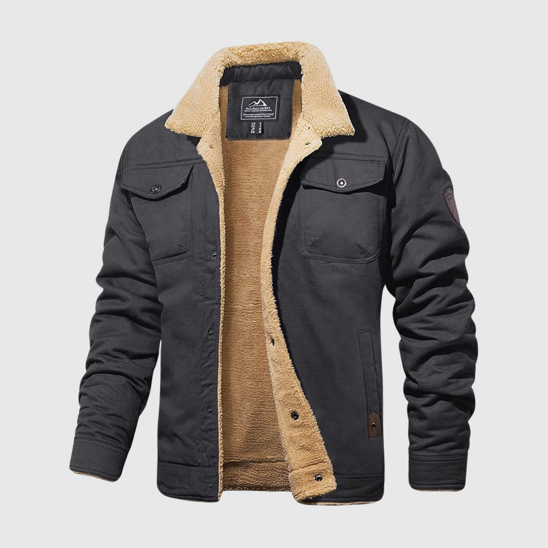Warm men's padded bomber jacket. Essential winter coat & versatile outerwear for casual style.