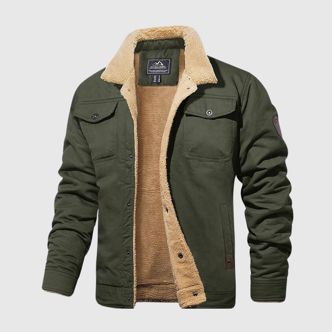 Rugged men's padded bomber jacket, offering stylish warmth. A perfect everyday winter coat for men.