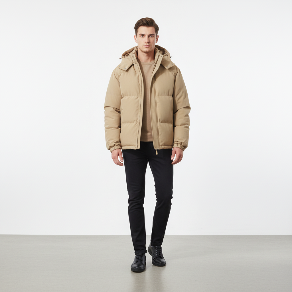 Men's padded winter coat, a stylish and warm thermal jacket designed for outdoor adventures.