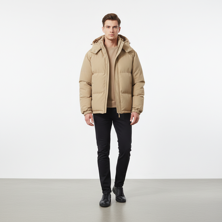 Men's padded winter coat, a stylish and warm thermal jacket designed for outdoor adventures.