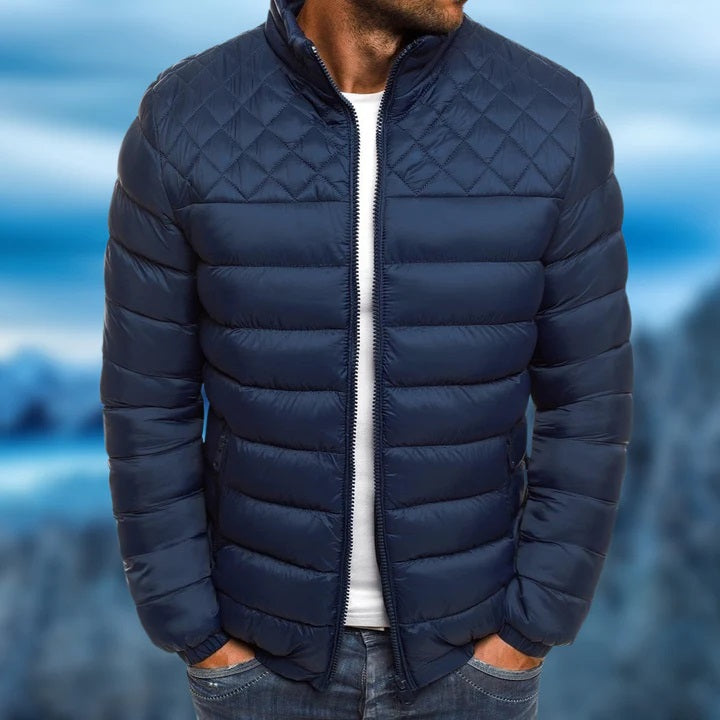 Men's padded water-resistant & windproof jacket. Ideal for comfortable outdoor wear in autumn & winter.